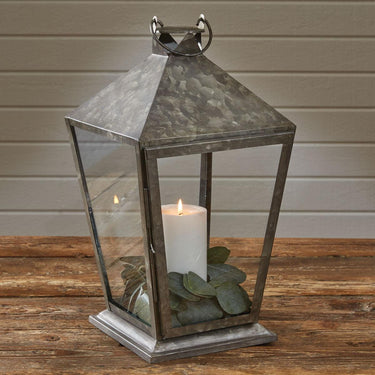 Tall Square Galvanized Lantern - Park Designs - The Fox Decor